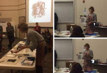 Collagraph elementary art educator workshop- facilitator speaking during instructional session