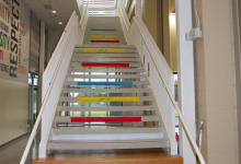Project-based learning workshop- stairs with colorful strips 